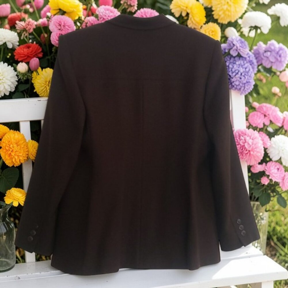 Jones New York Vintage Chocolate Brown Button Dow… - image 2